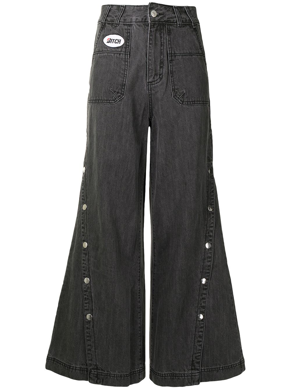 Button-leg flared jeans - Grey