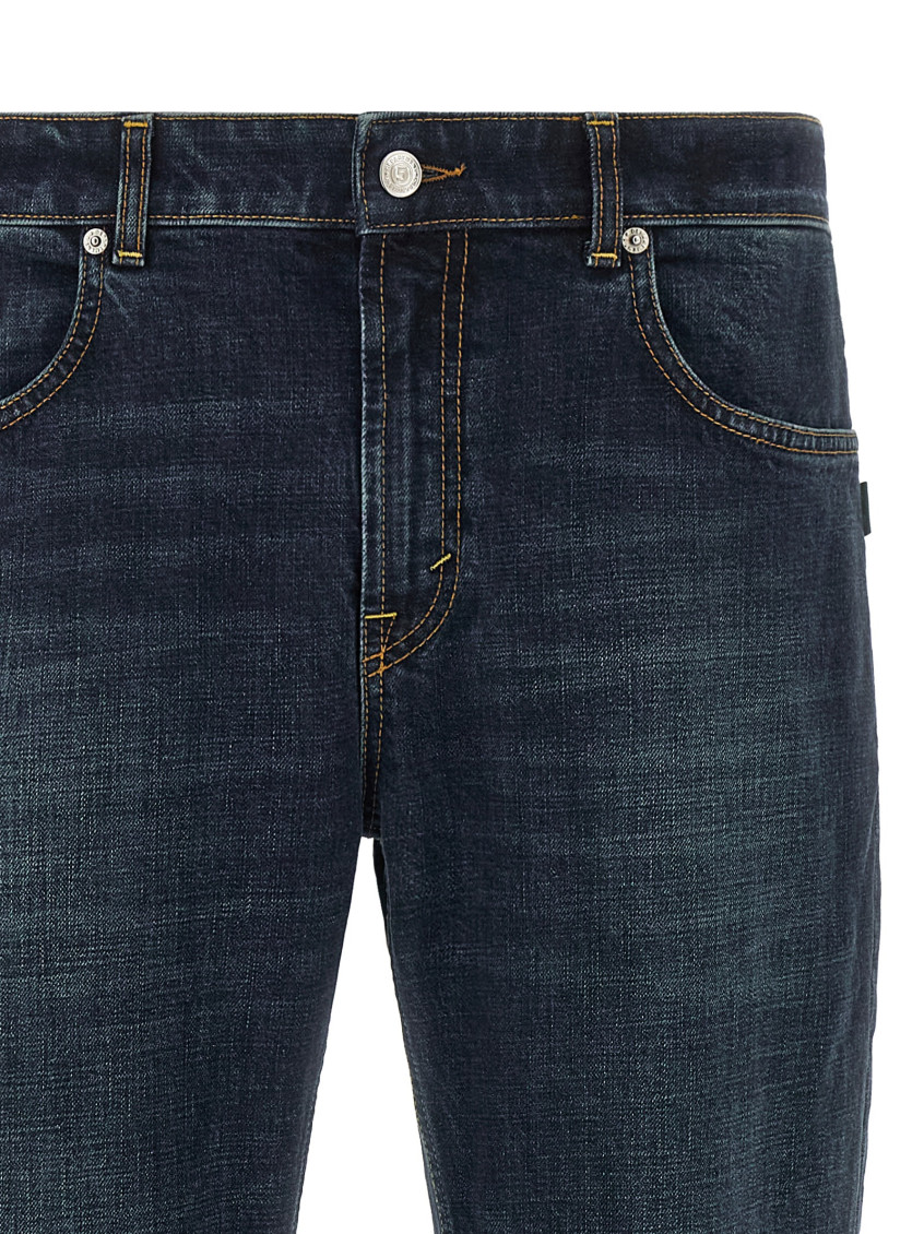 Blue Straight Mid Rise Jeans