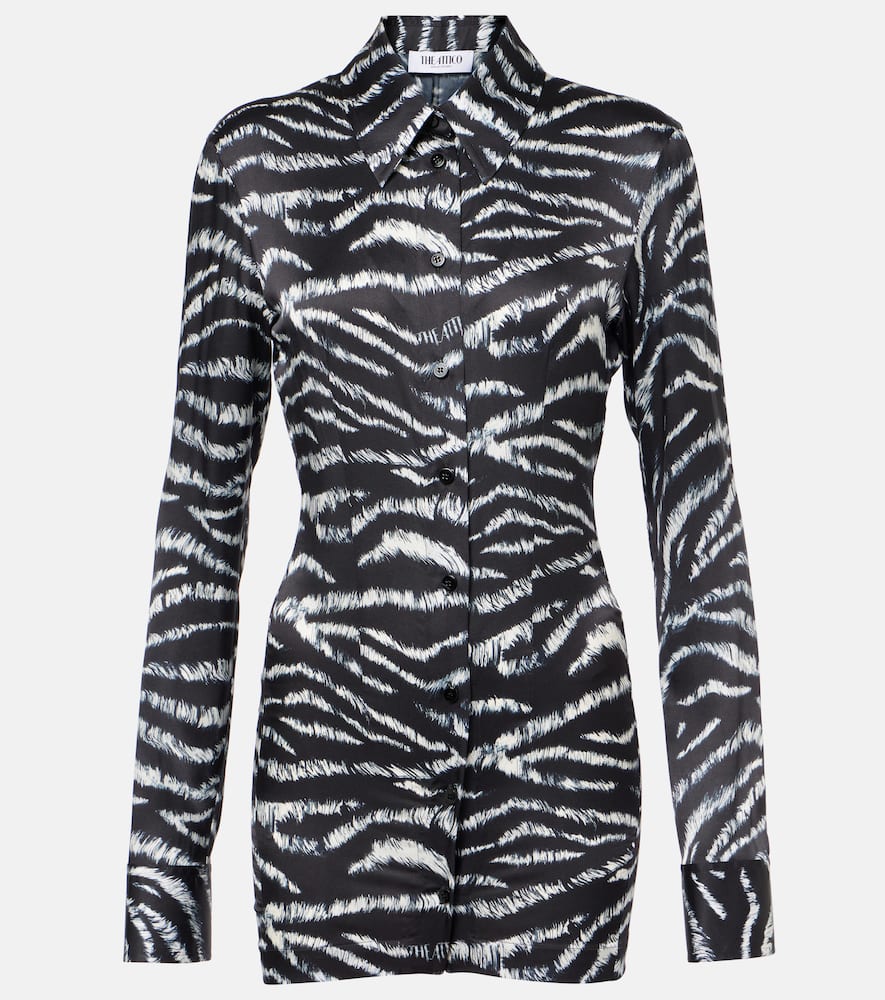 Zebra-print satin shirt