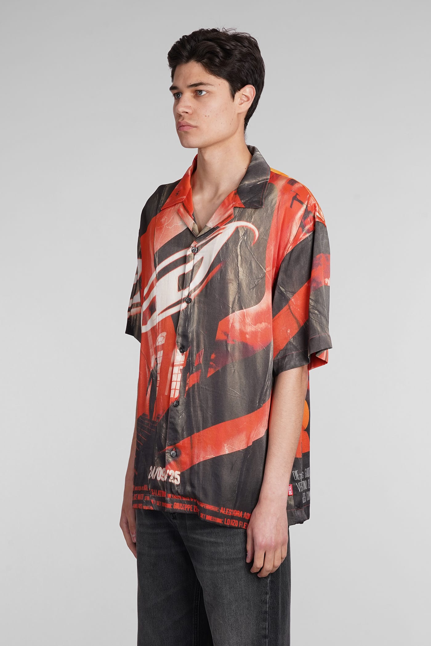 S-Hockney camp-collar shirt - Grey