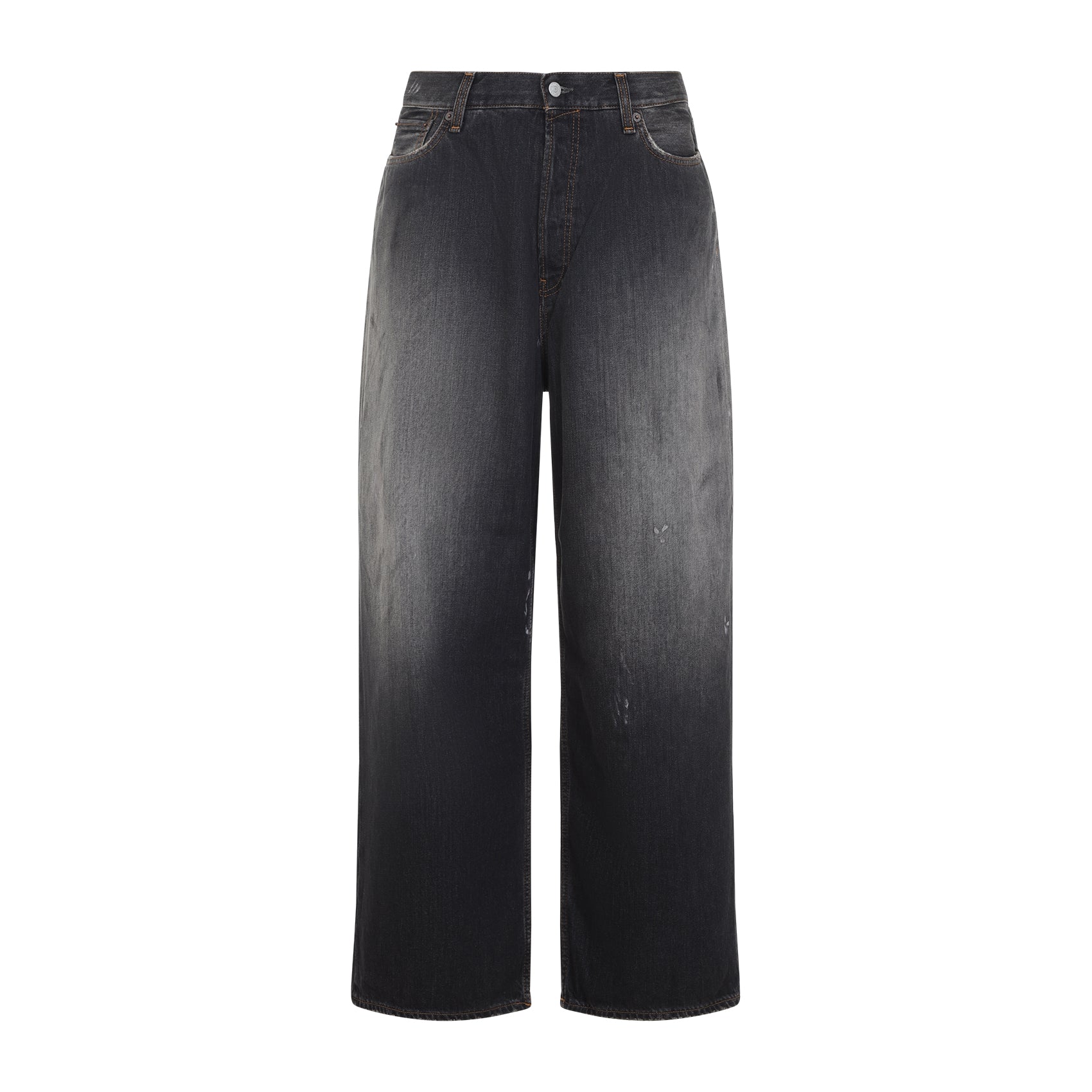 Men's Paint Splatter Jeans with Faded Wash