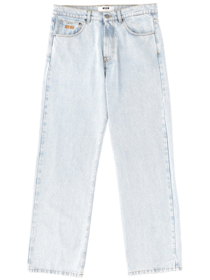 Jeans With Embroidered Logo