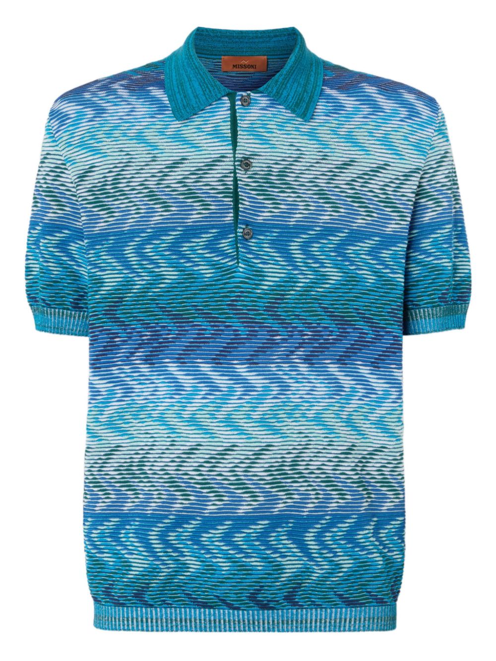 Missoni zigzag-woven polo shirt - Blue