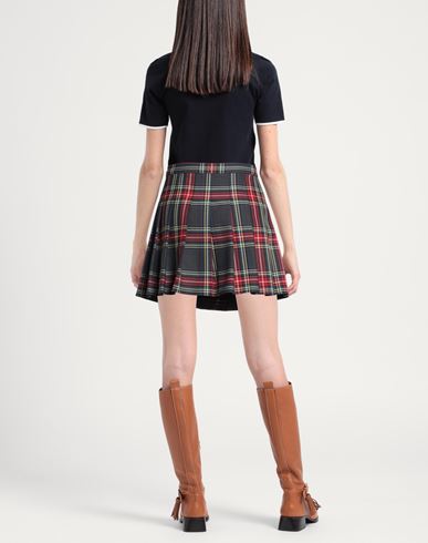 Woman Mini skirt Grey Size 10 Wool, Polyester, Elastane