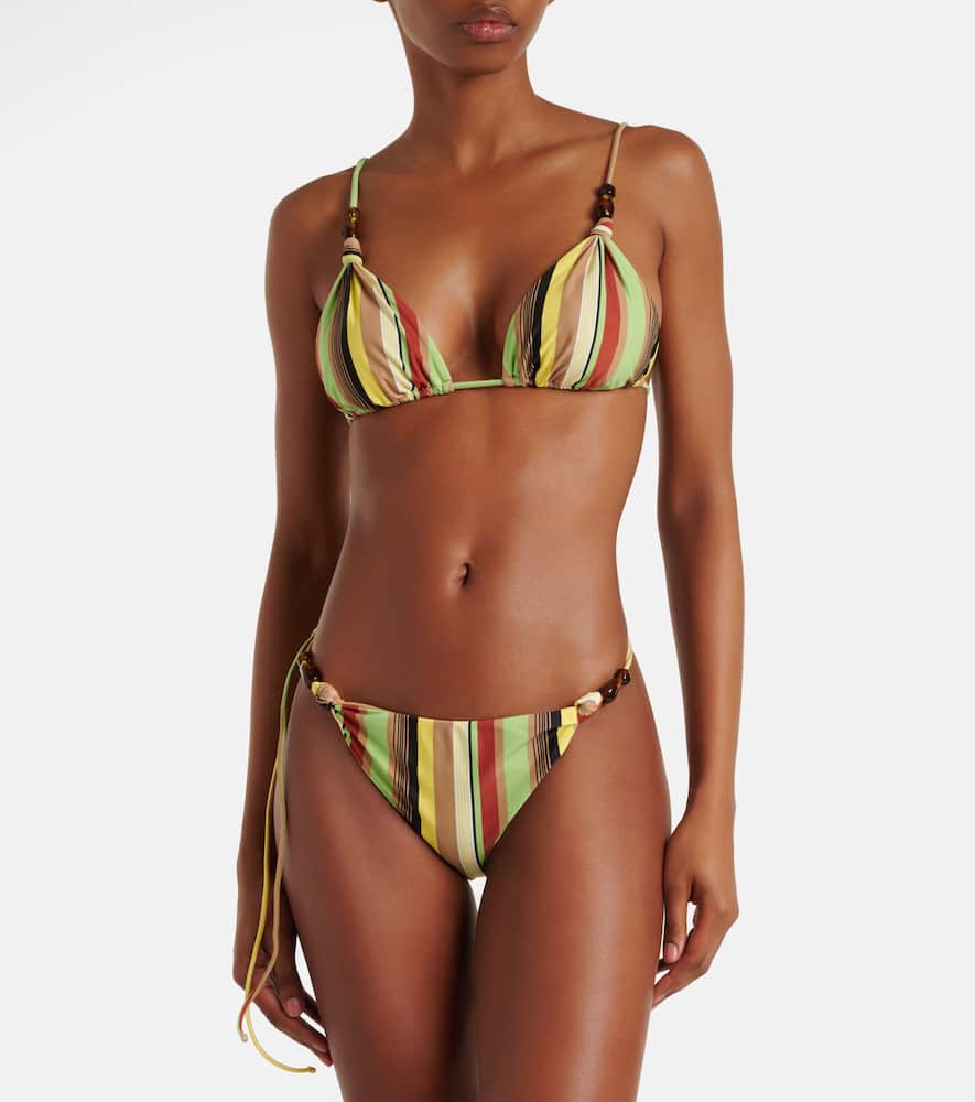 Poolside striped bikini bottoms