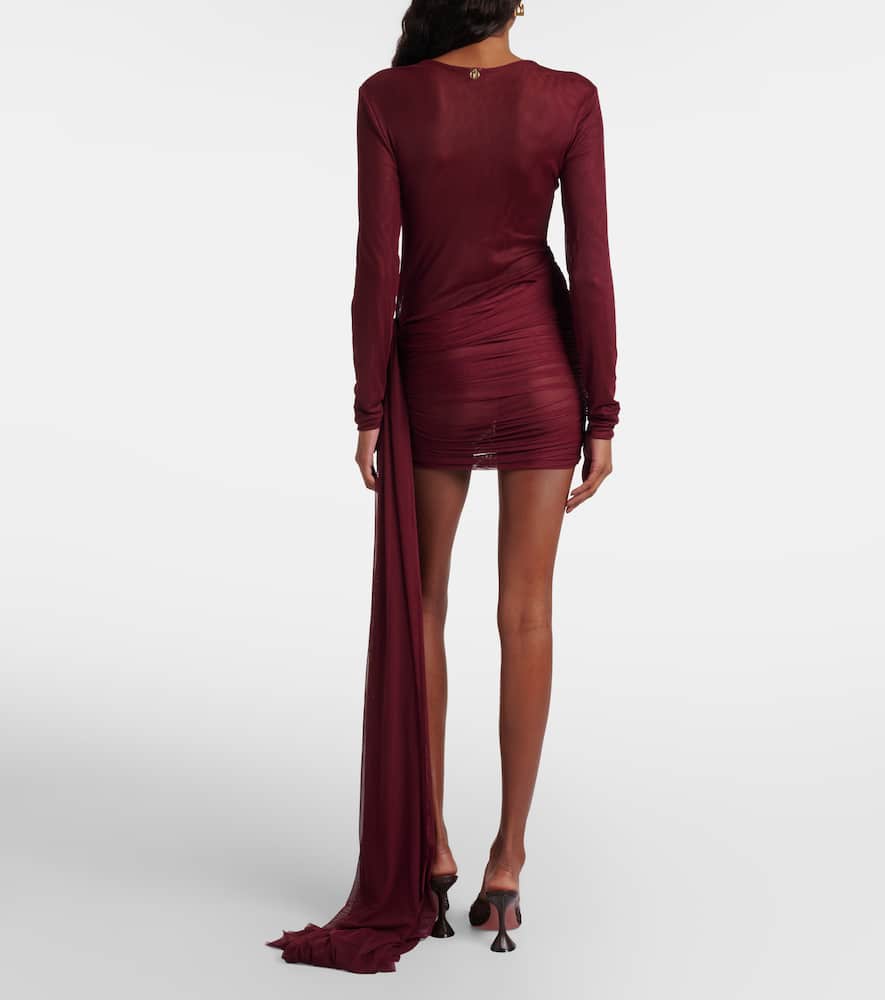 Aiden draped sheer jersey minidress