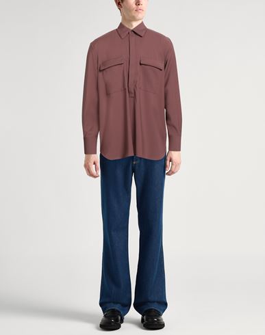 Man Shirt Rust Size 15 ½ Virgin Wool