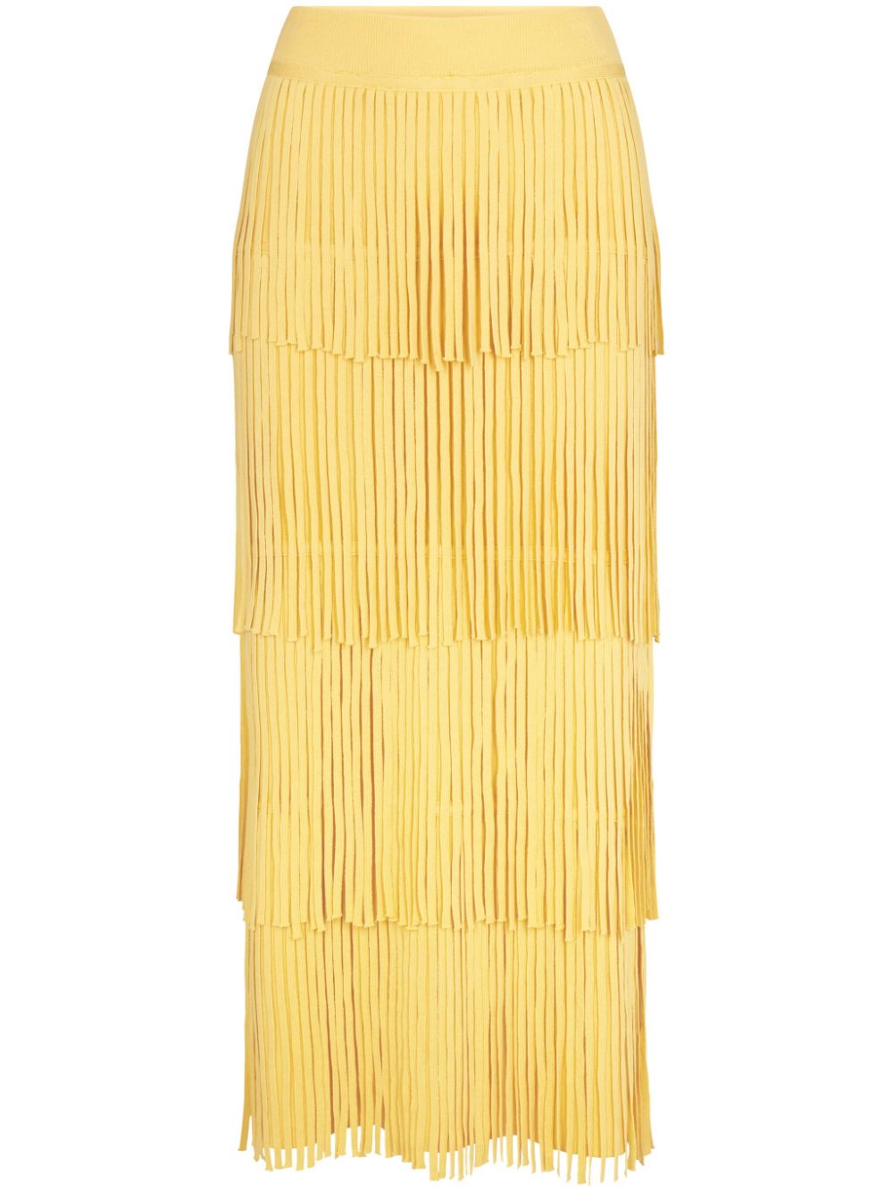 Za Za knit fringe maxi skirt - Yellow