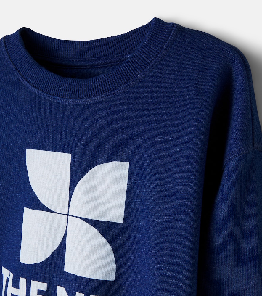 Logo cotton sweatshirt and shorts set