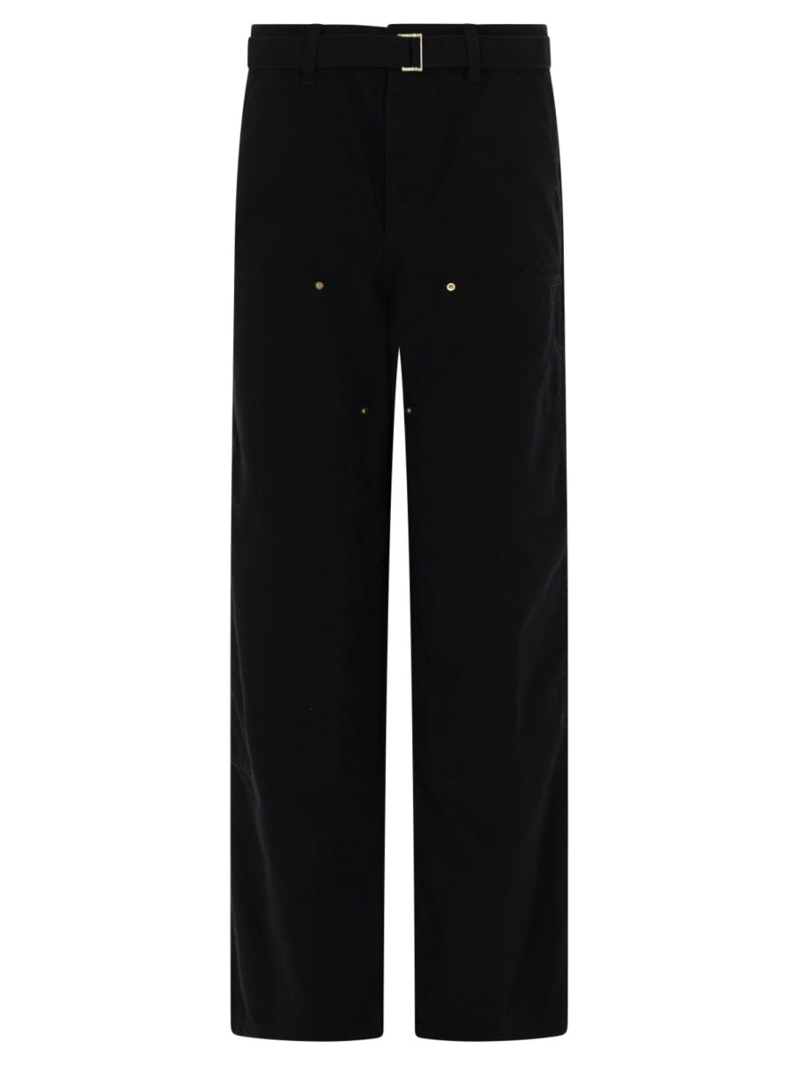 Khaki Duck Cotton Straight-Leg Pants