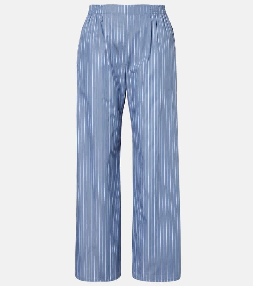 Yoshi cotton-blend twill wide-leg pants