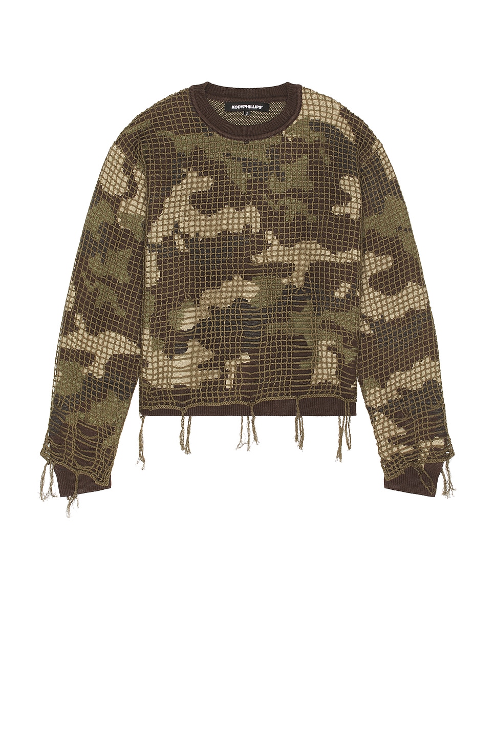 Kody Phillips Netted Sweater in Camo - Army. XL/1X also in L