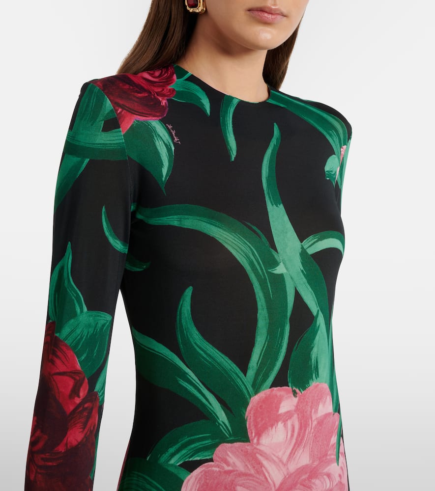 Alba floral jersey midi dress