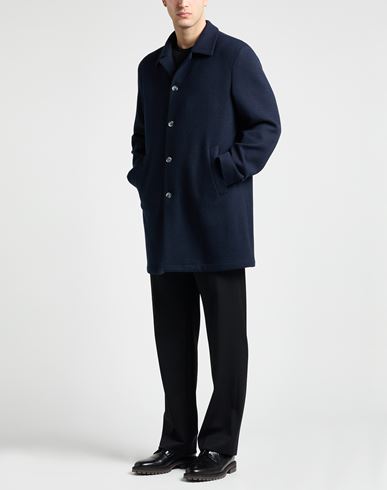 Man Coat Midnight blue Size 46 Cashmere
