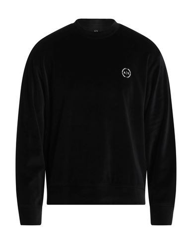 Man Sweatshirt Black Size XS Cotton, Polyester