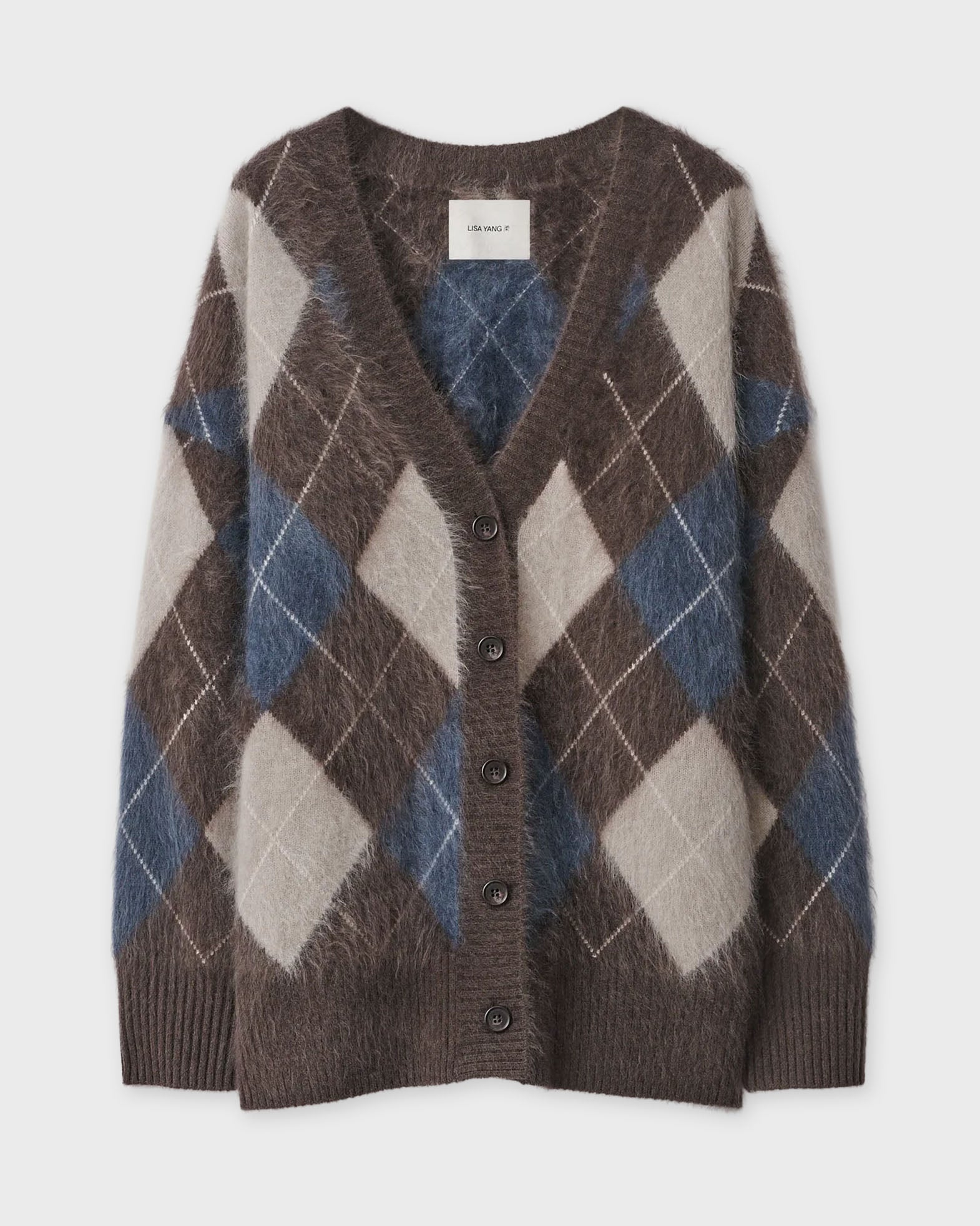 Lisa Yang Cardigan Elaria Brushed Cashmere Grey 1