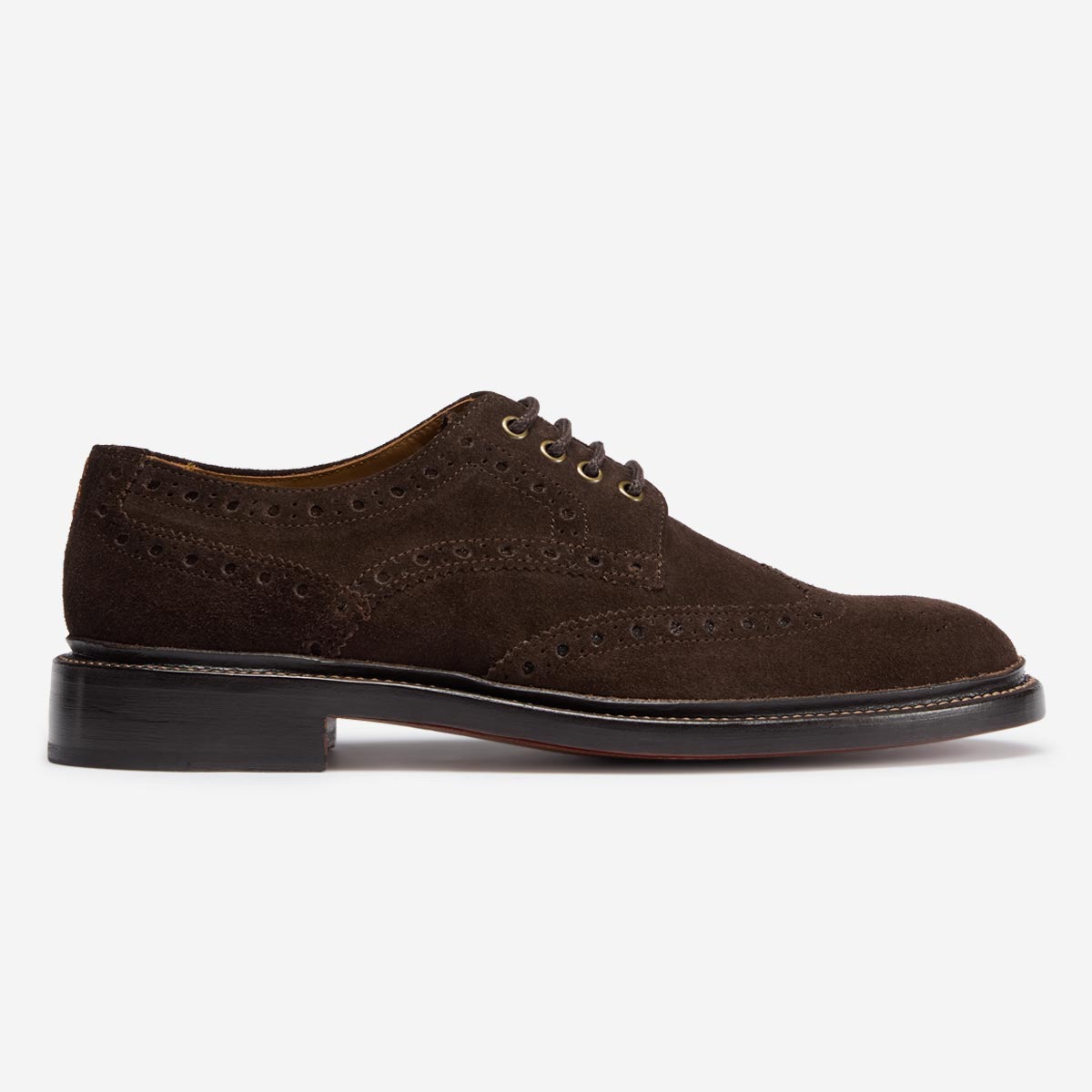 Oliver Sweeney Mens Calf Suede Derby Brogues - Brown