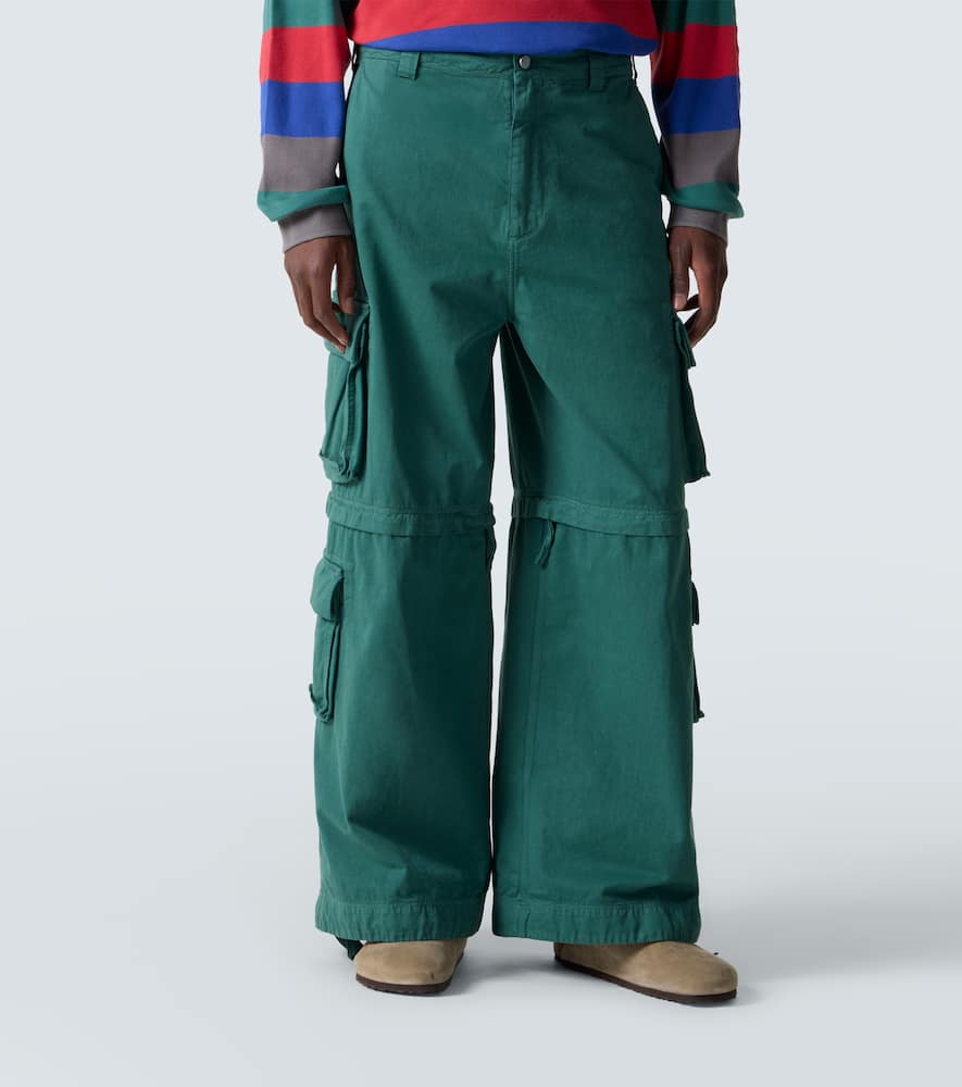 High-rise cotton cargo pants