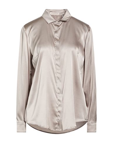 Woman Shirt Taupe Size 8 Silk, Elastane