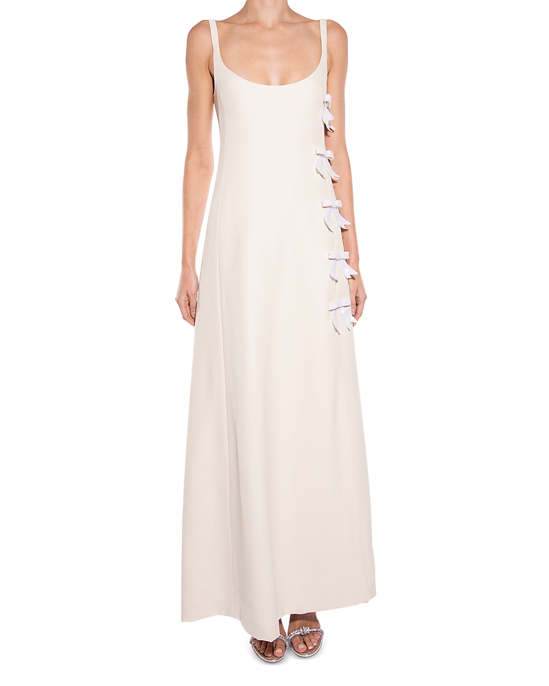 Bow detailing long dress - Neutrals
