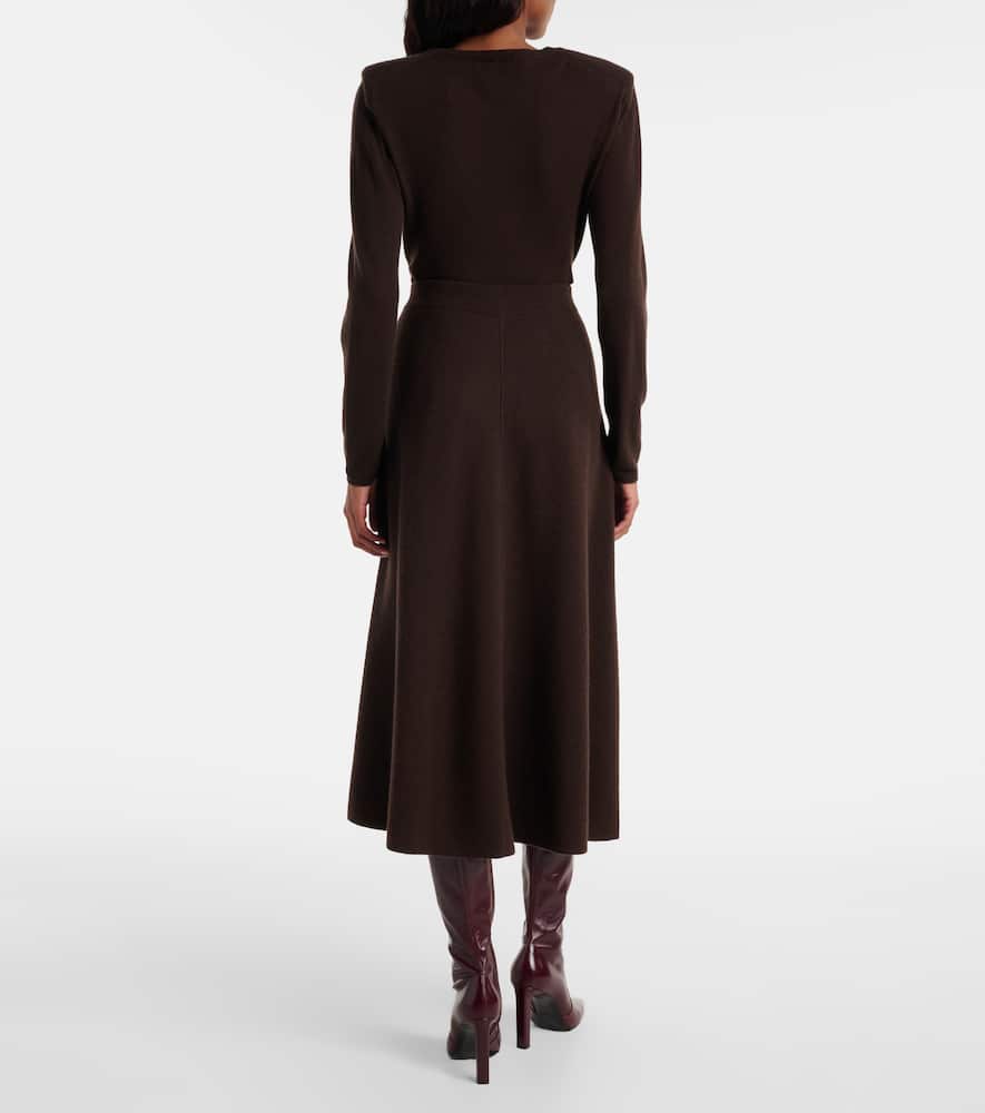 Wool and cashmere midi skirt