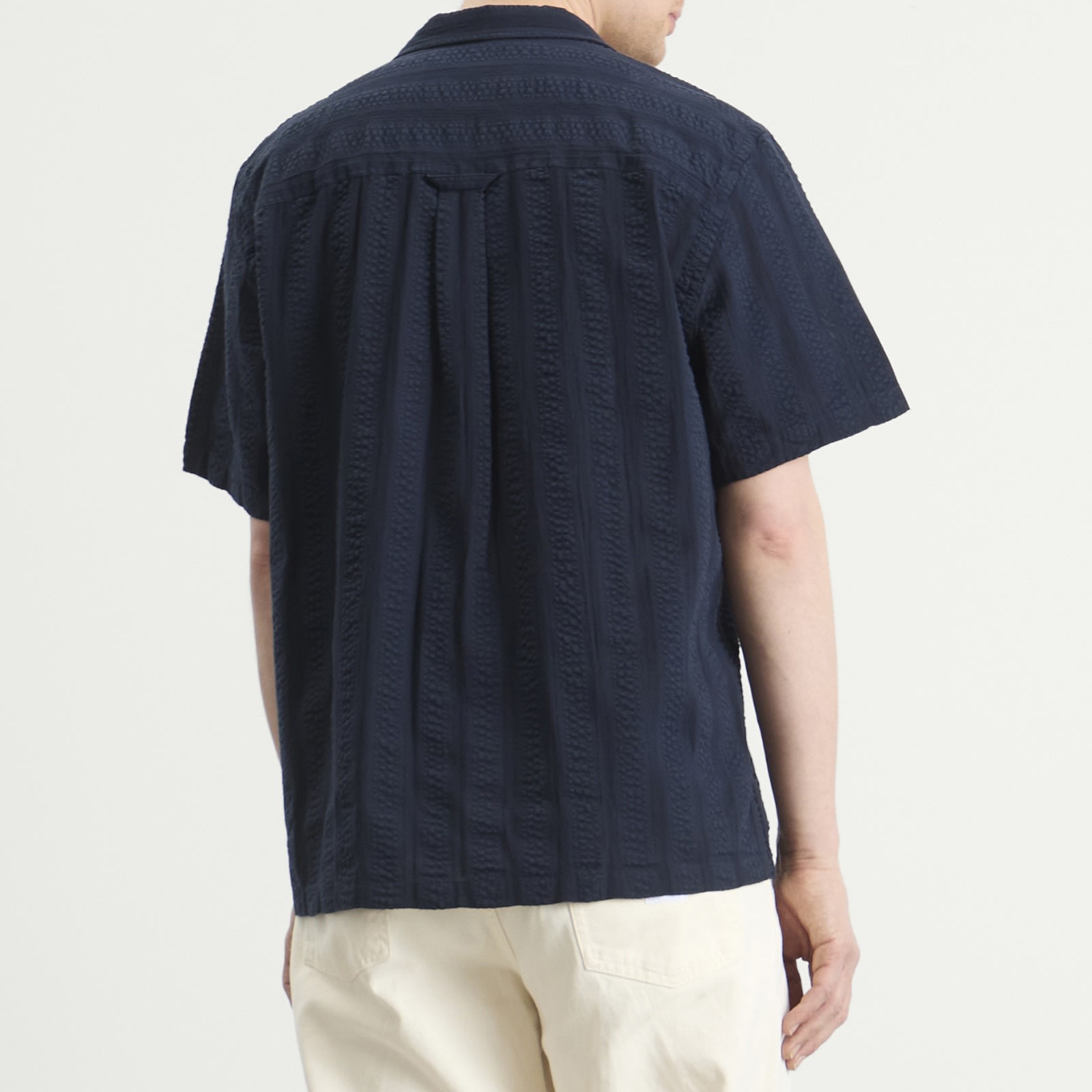 Men's Peer Jacquard Stripe Vacation Shirt in Navy