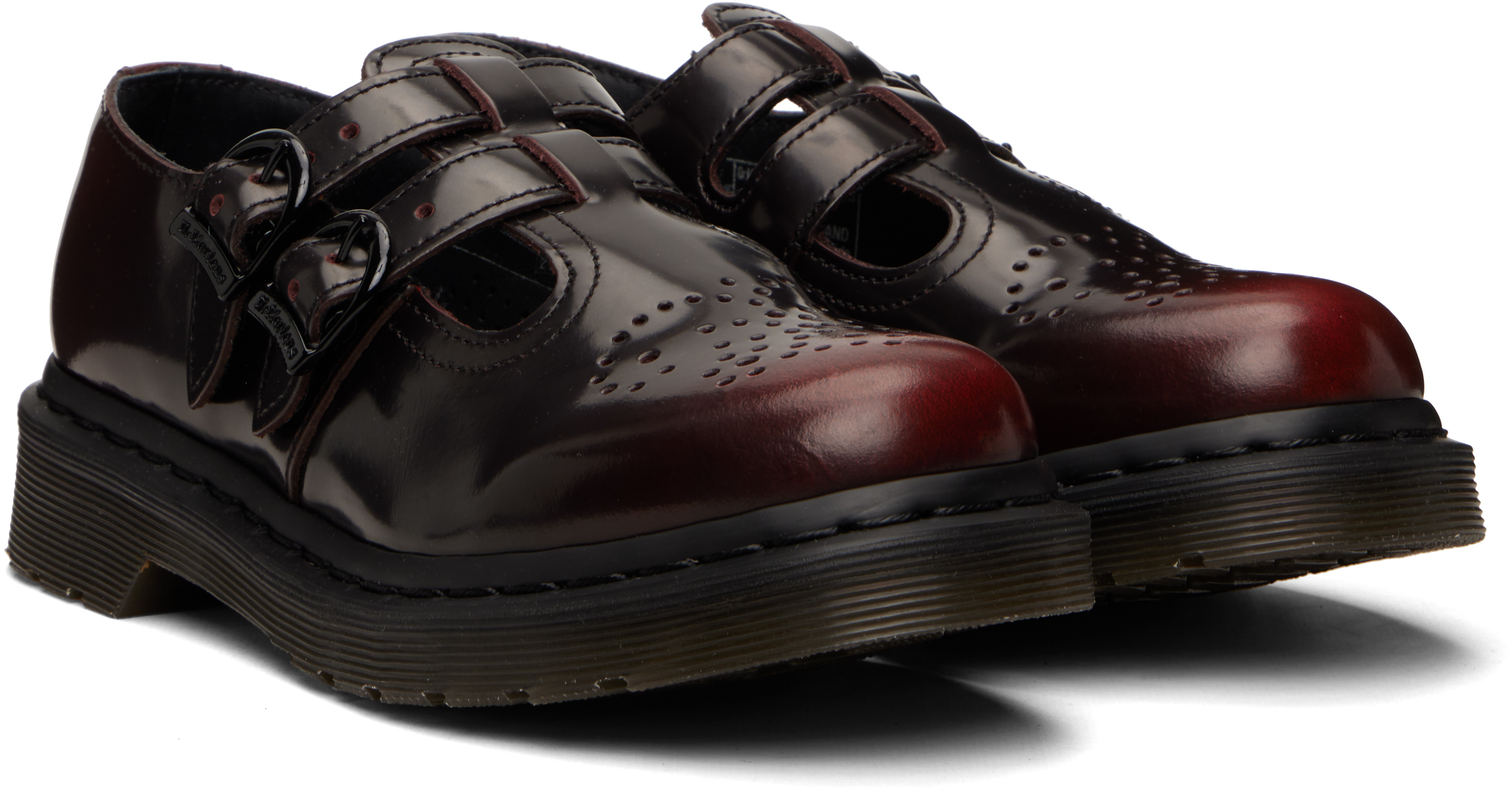 Black & Burgundy 8065 Mary Jane Loafers