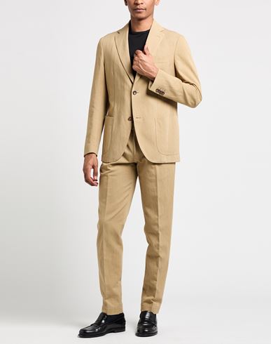 Man Suit Camel Size 44 Cotton, Linen