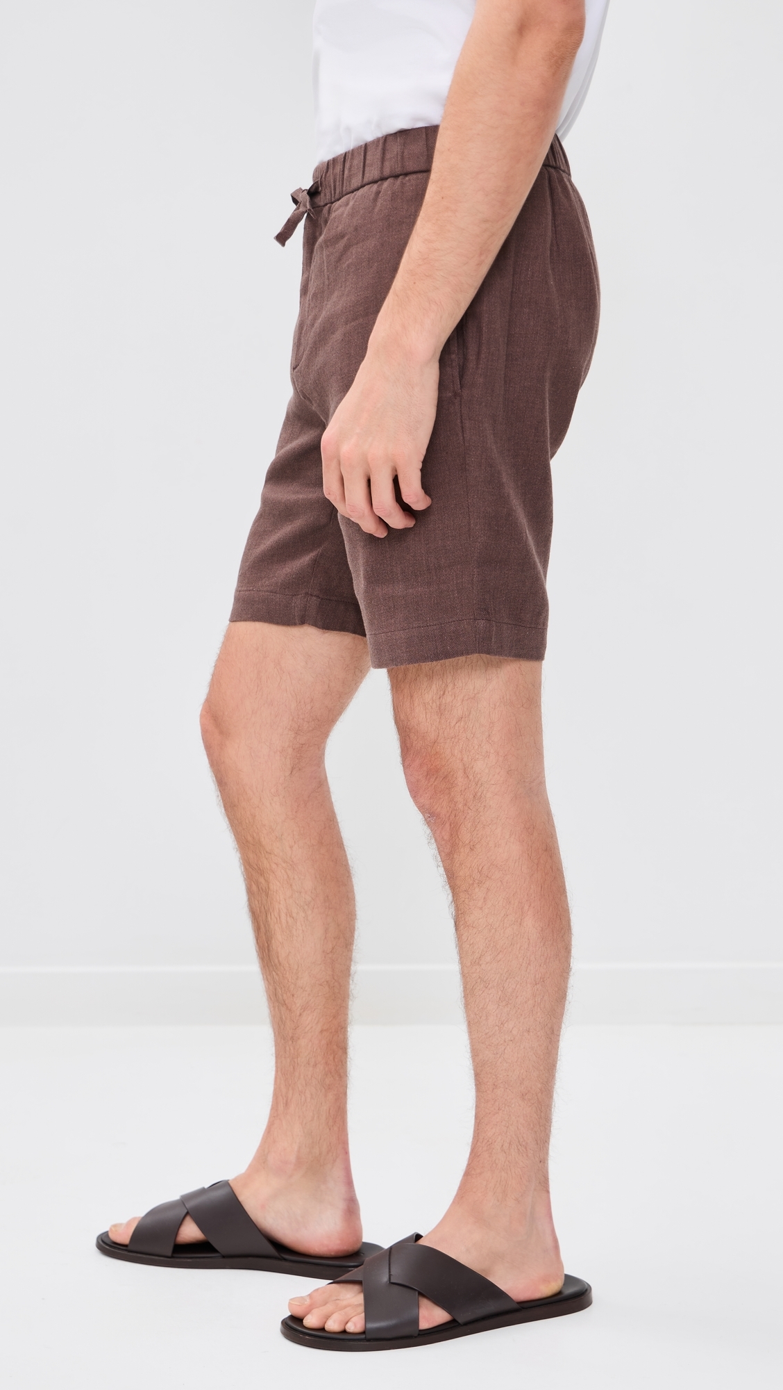 Felipe Linen Shorts Brown