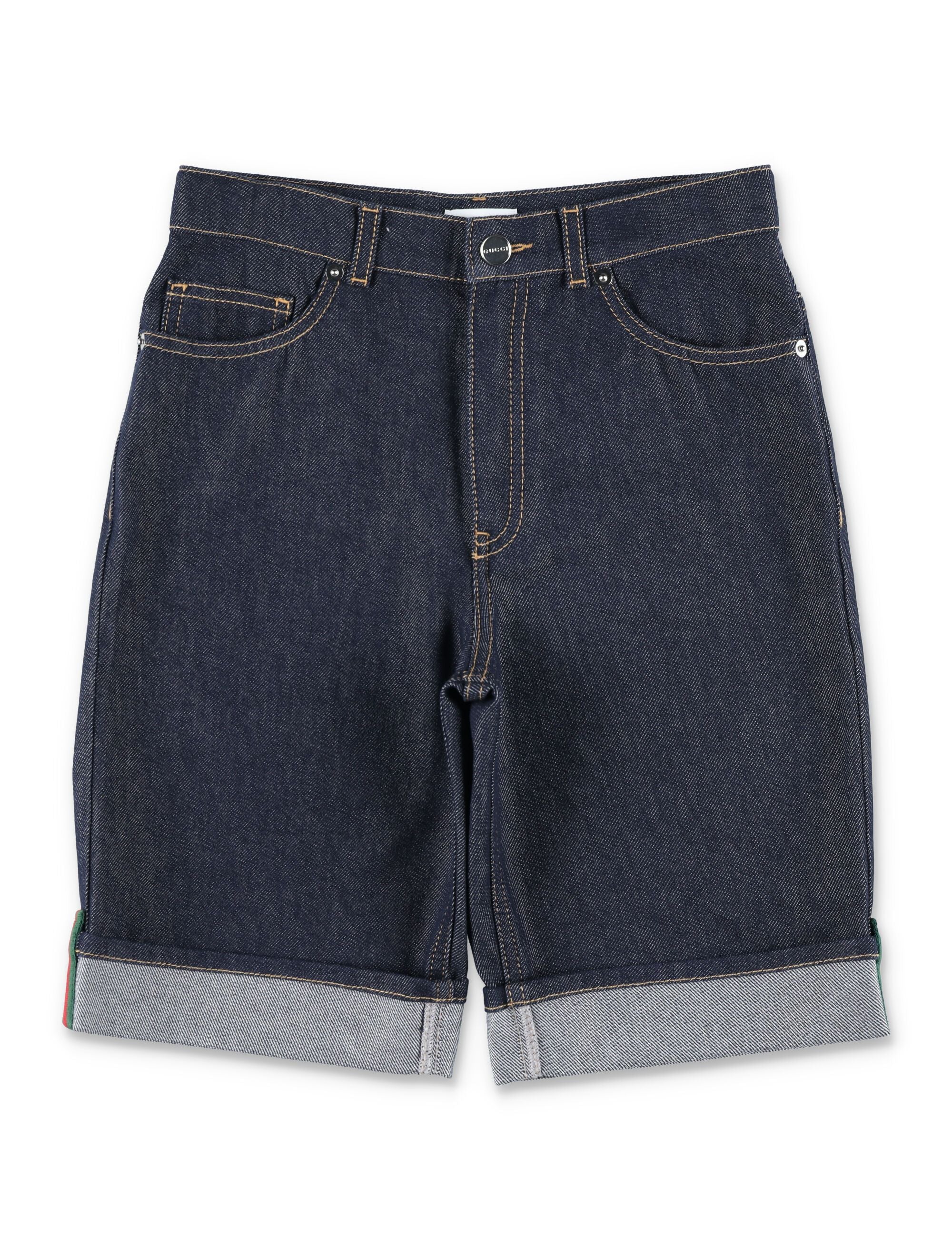 Classic Five-Pocket Cuffed Shorts for Boys
