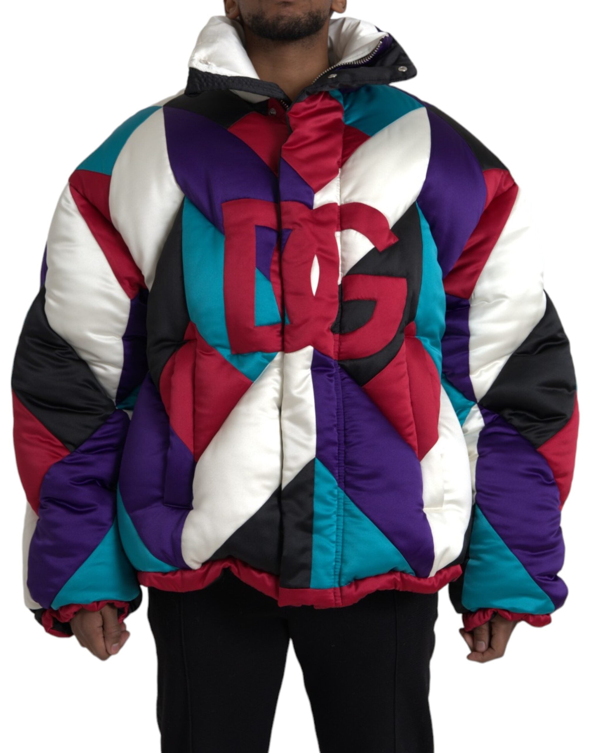 Logo Windbreaker Puffer Jacket — Multicolor