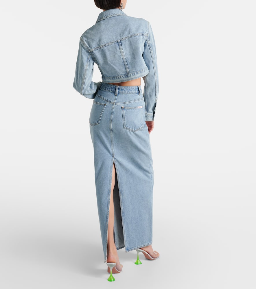 Self-Portrait Plissé feather-trimmed chiffon maxi dress