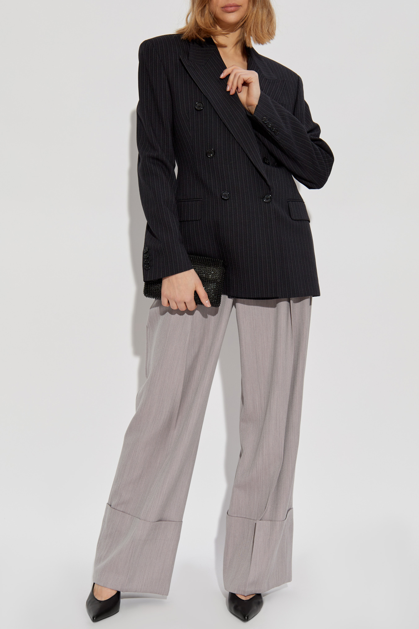 Trousers With Wide-leg, Women's, Purple