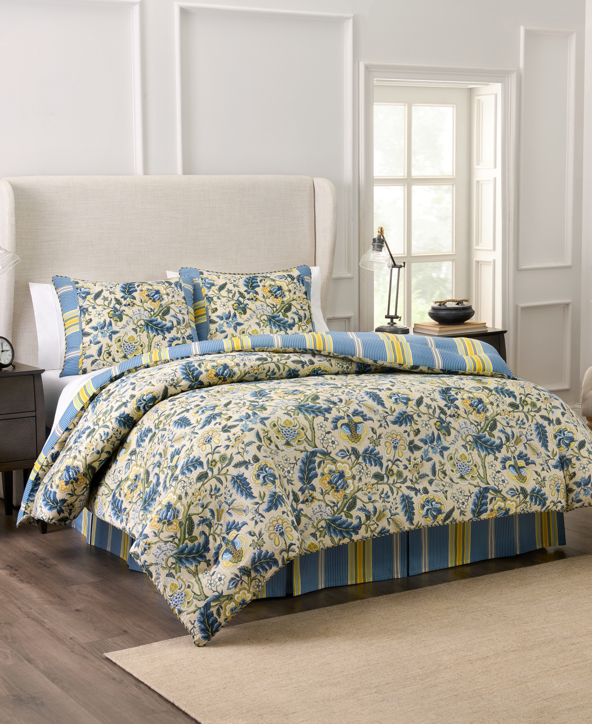 Imperial Dress Cotton 4-Pc. Comforter Set, Queen - Blue