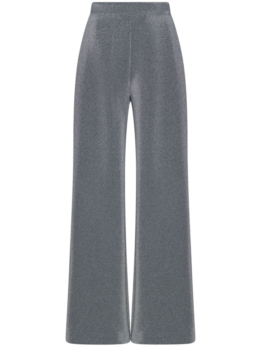 Metallic straight-leg trousers - Silver