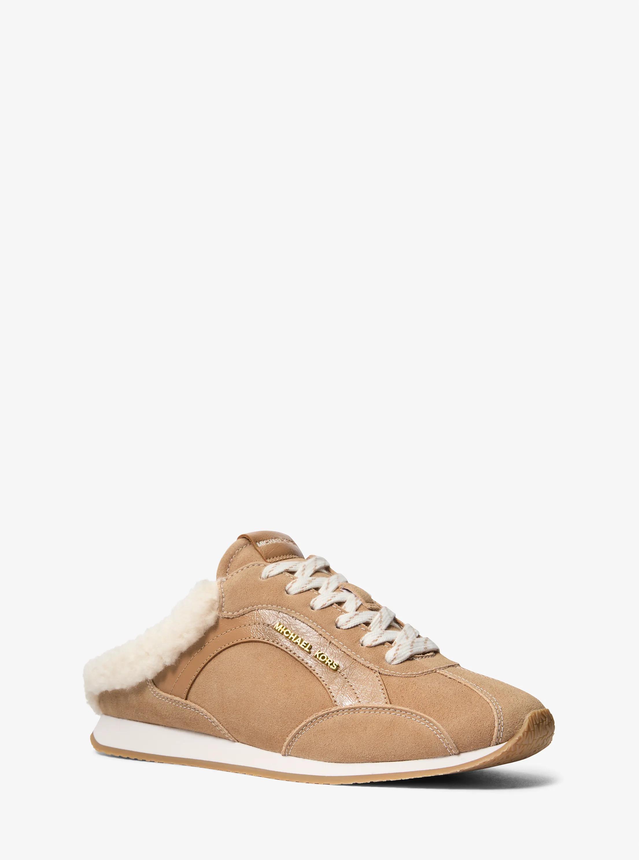 Avi Faux Shearling Trim Slip-On Sneaker in Brown - size 7