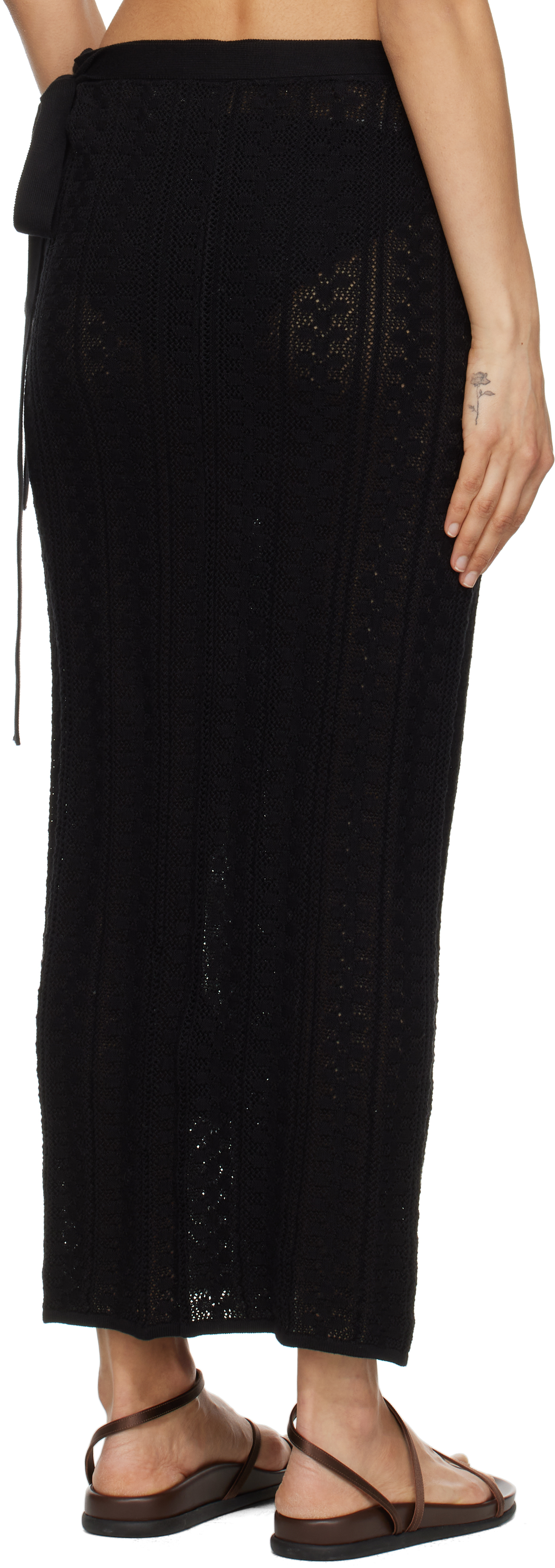 Holzweiler Black Kelp Crochet Maxi Skirt