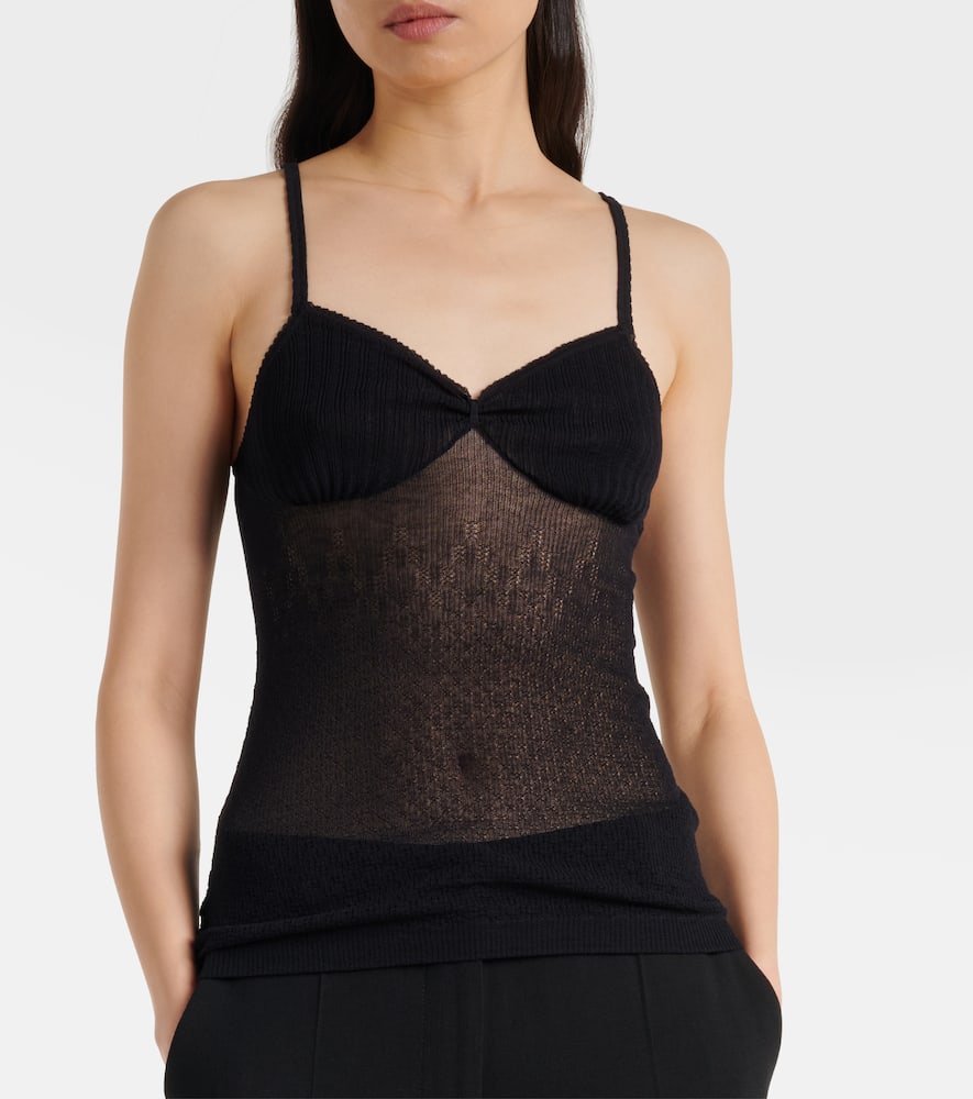 Knitted cotton-blend camisole