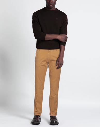 Man Pants Mustard Size 38 Cotton, Elastane