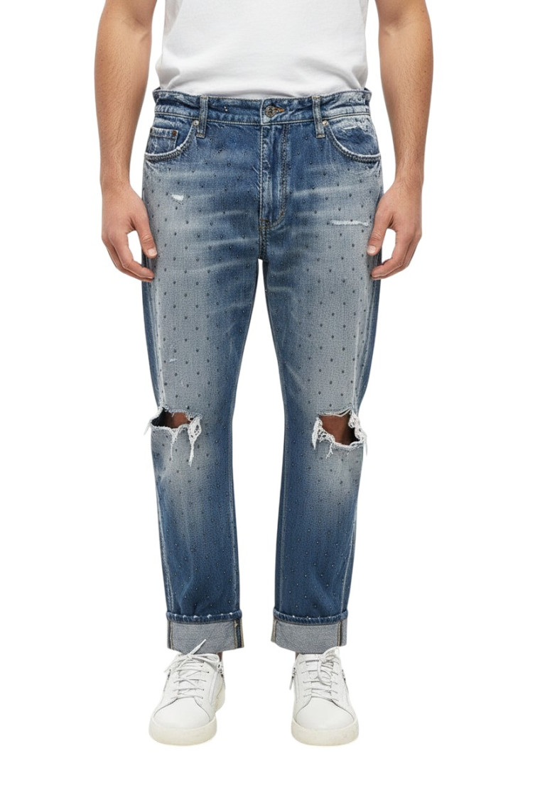 Navy Blue Mid Rise Jeans