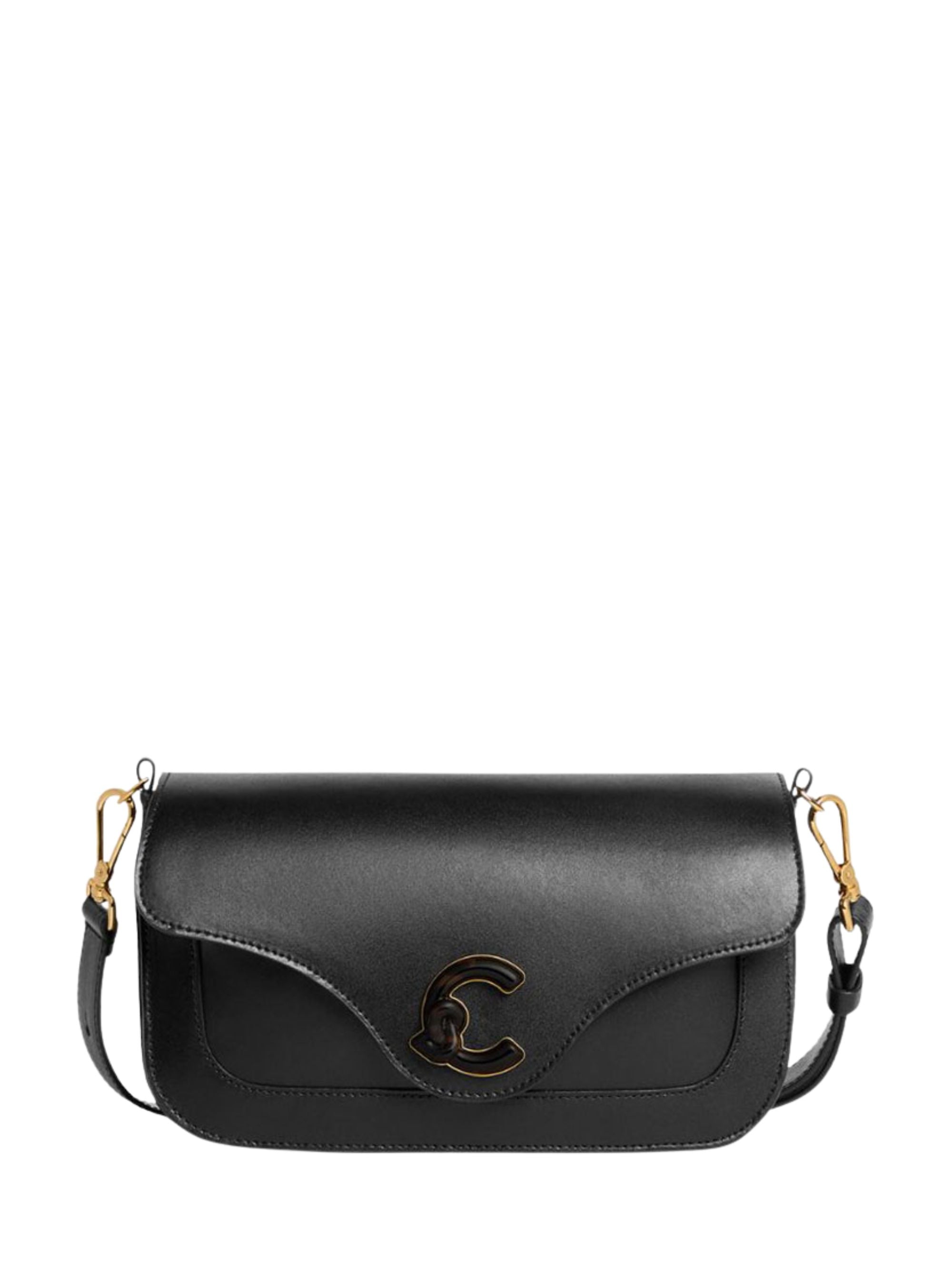 Detachable and Adjustable Shoulder Strap Flap Top Bag with Logo Plaque