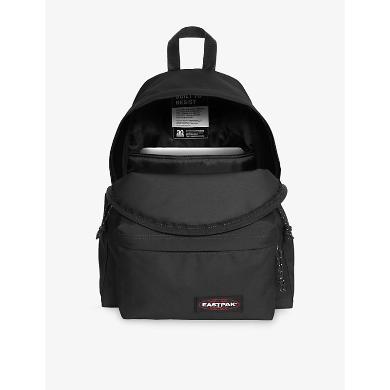 Mens Black Padded Pak'r Logo-patch Woven Backpack
