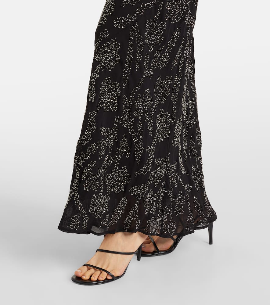 Sylven beaded georgette maxi dress