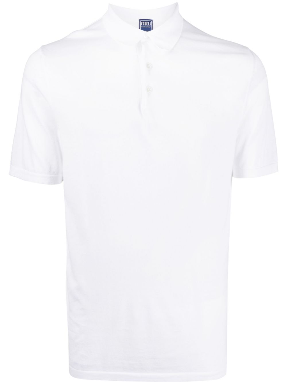 Short-sleeved cotton polo shirt - White