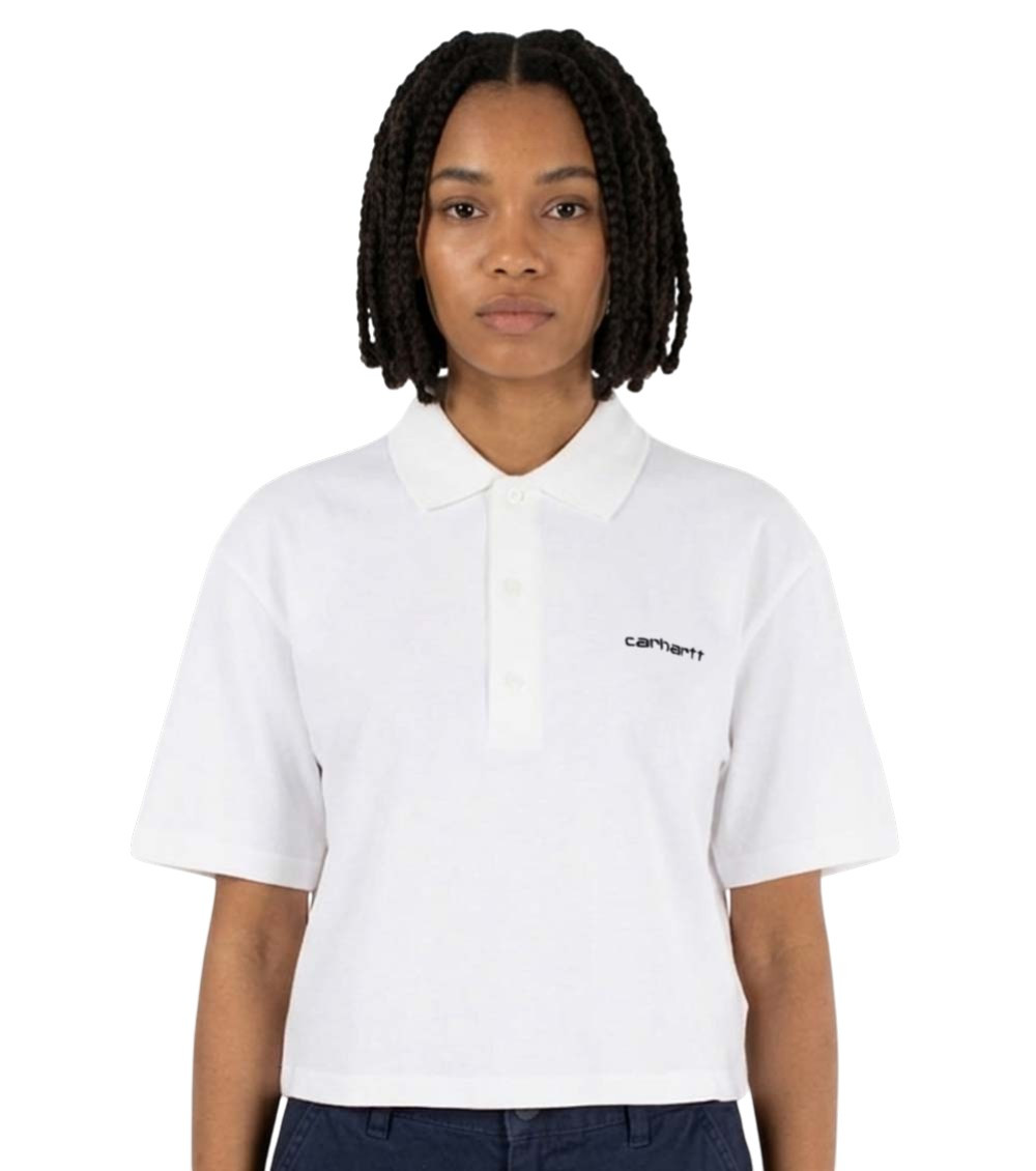 White Logo Shirt Collar Polo