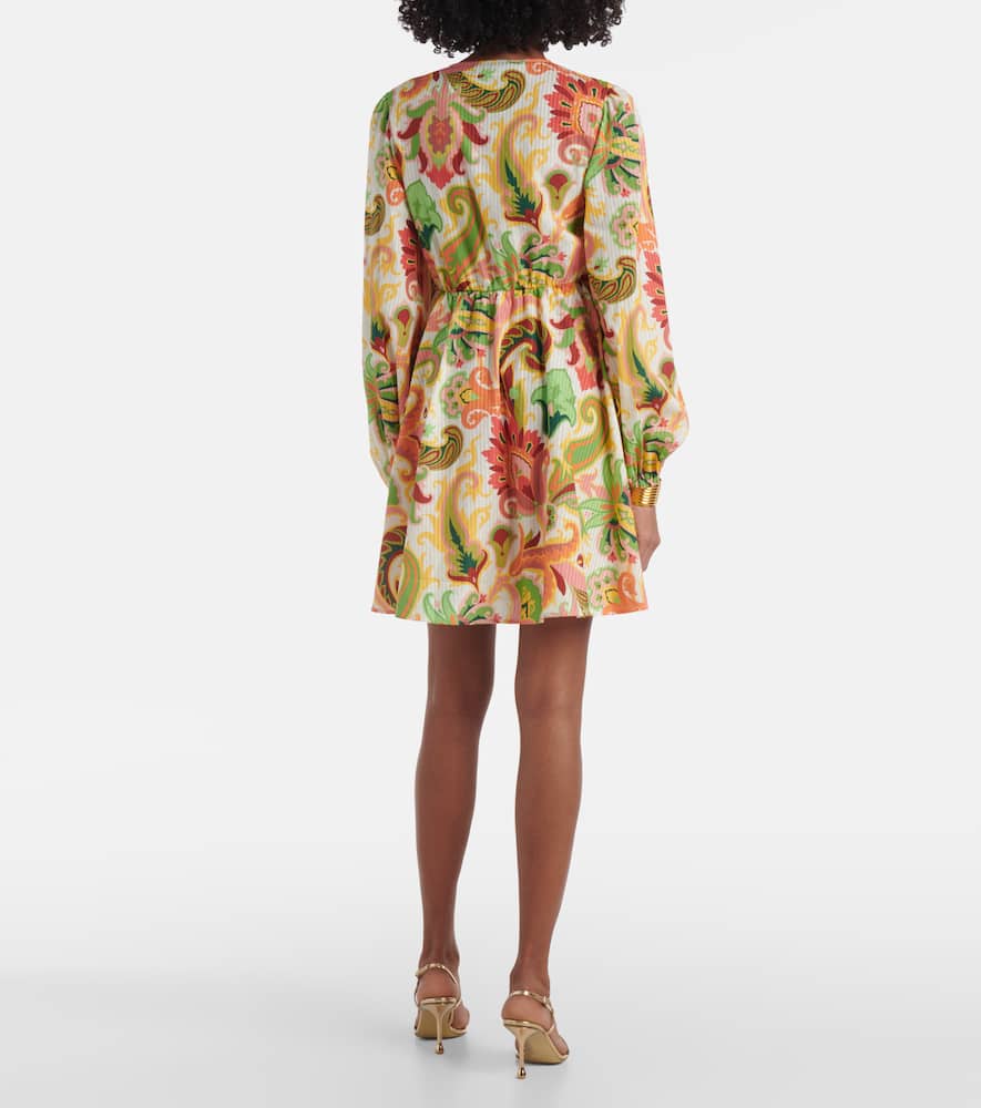 Floral cotton and silk minidress