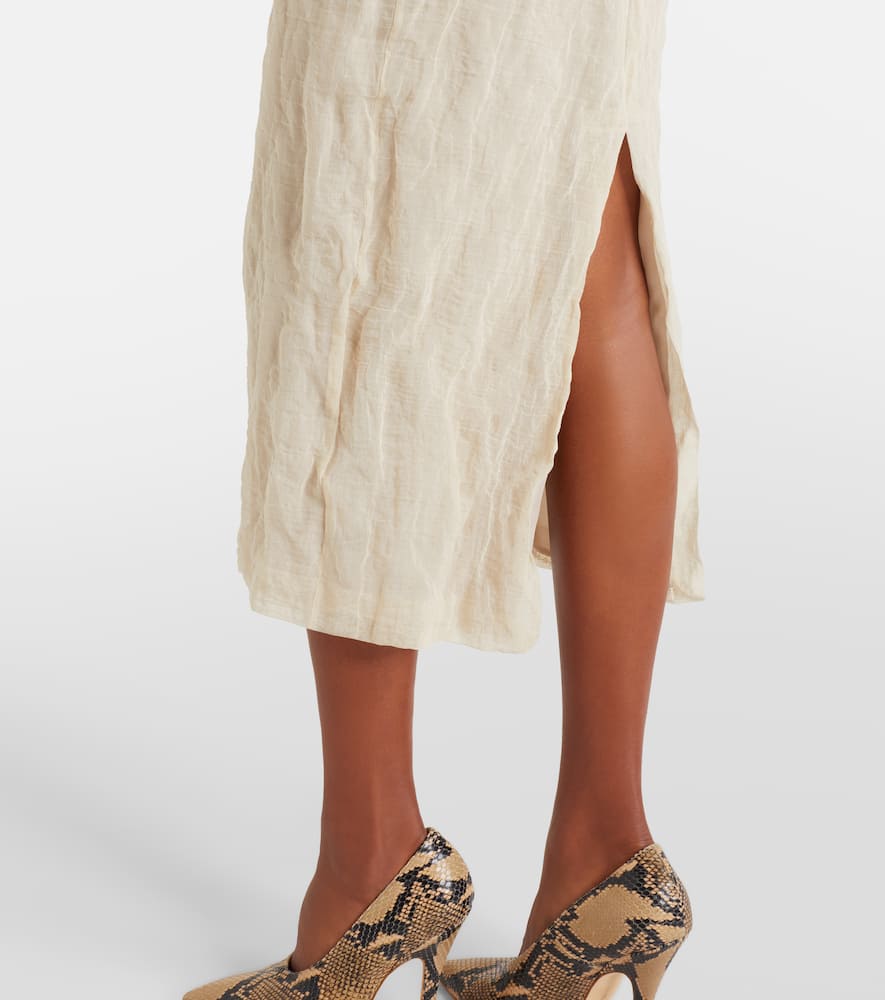 Asymmetric midi skirt