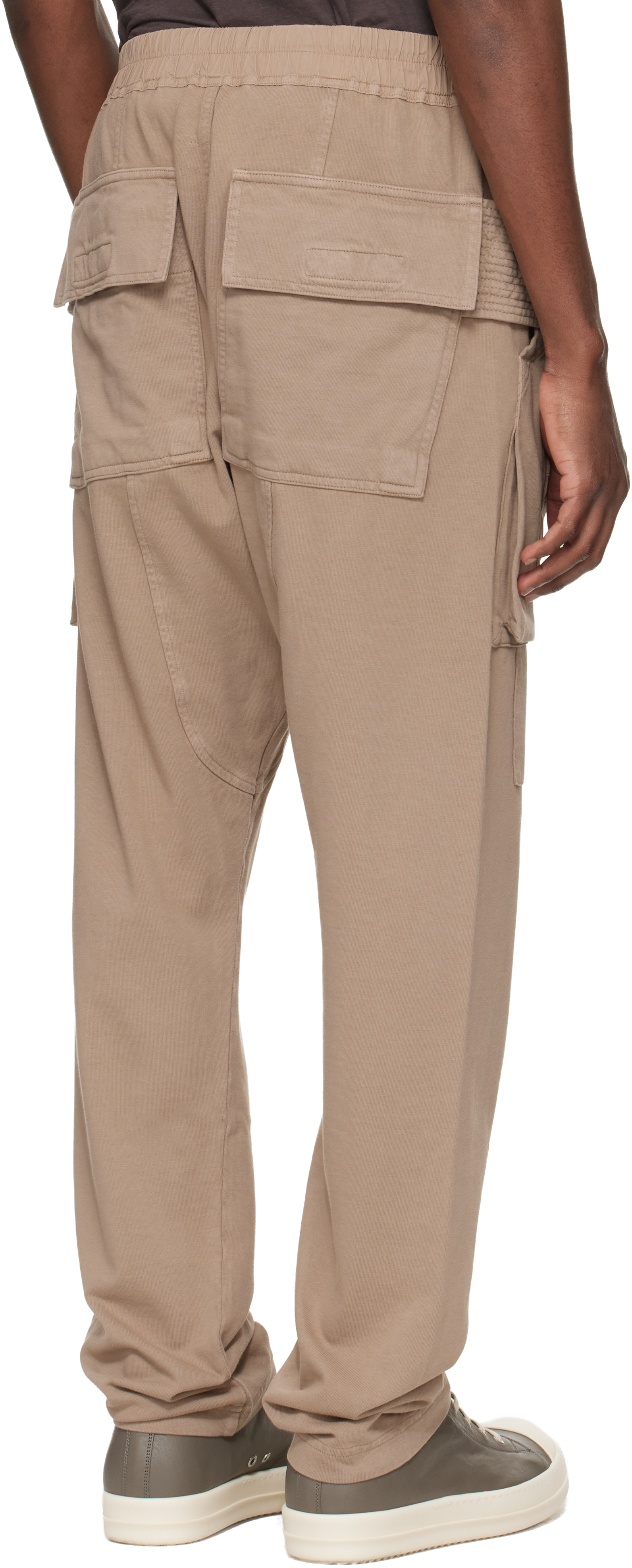 Taupe Temple Creatch Drawstring Cargo Pants