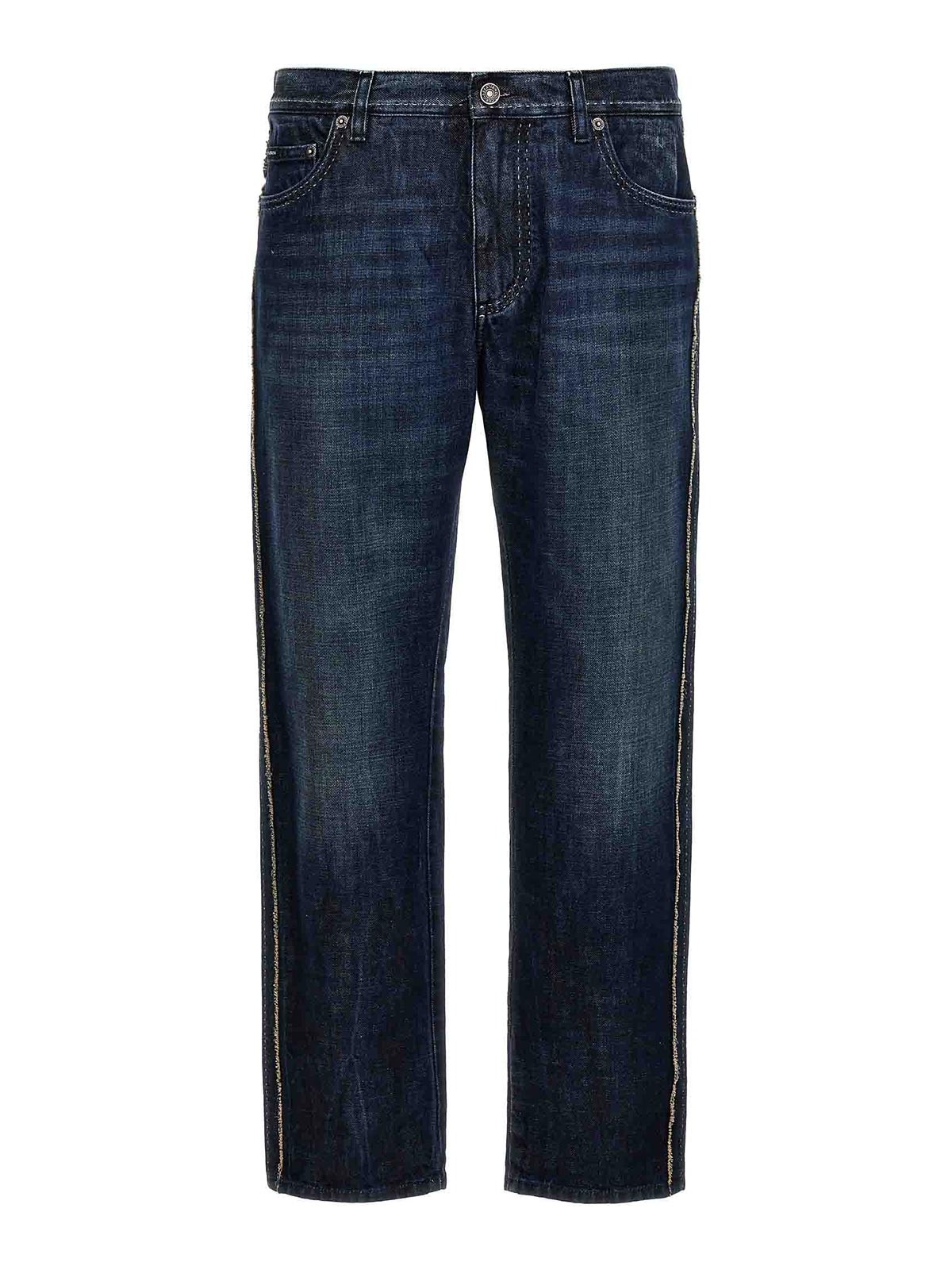 Fringed Stitching Jeans