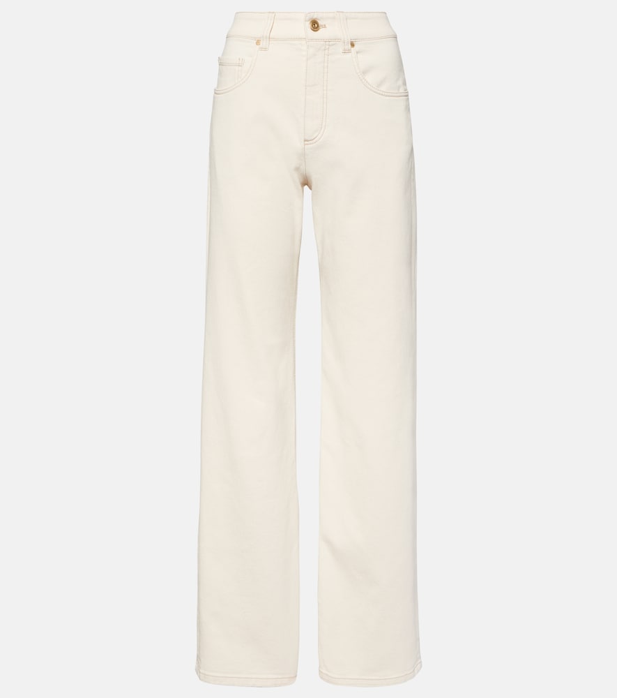 Garment-dyed wide-leg jeans